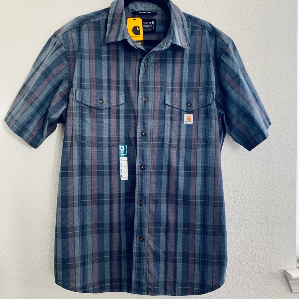 Carhartt Rugged Flex Short Sleeve Shirt Button Up NWT Large - Picture 9 of 9